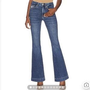 Good American Blue Flare Wide Leg Jeans